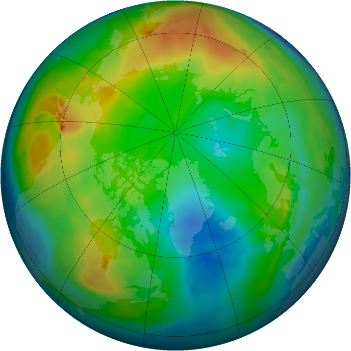 Arctic ozone map for 08 December 2010